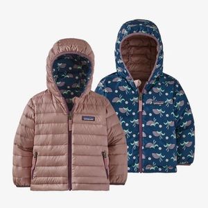 Patagonia Reversible Down Hoody Jacket (Kids) Good Soil: Artifact Pink